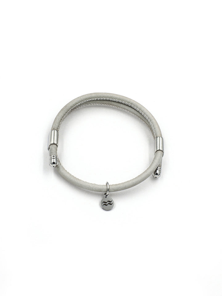 Leather Bracelet – Grey – Product photo – The Sea Shed
