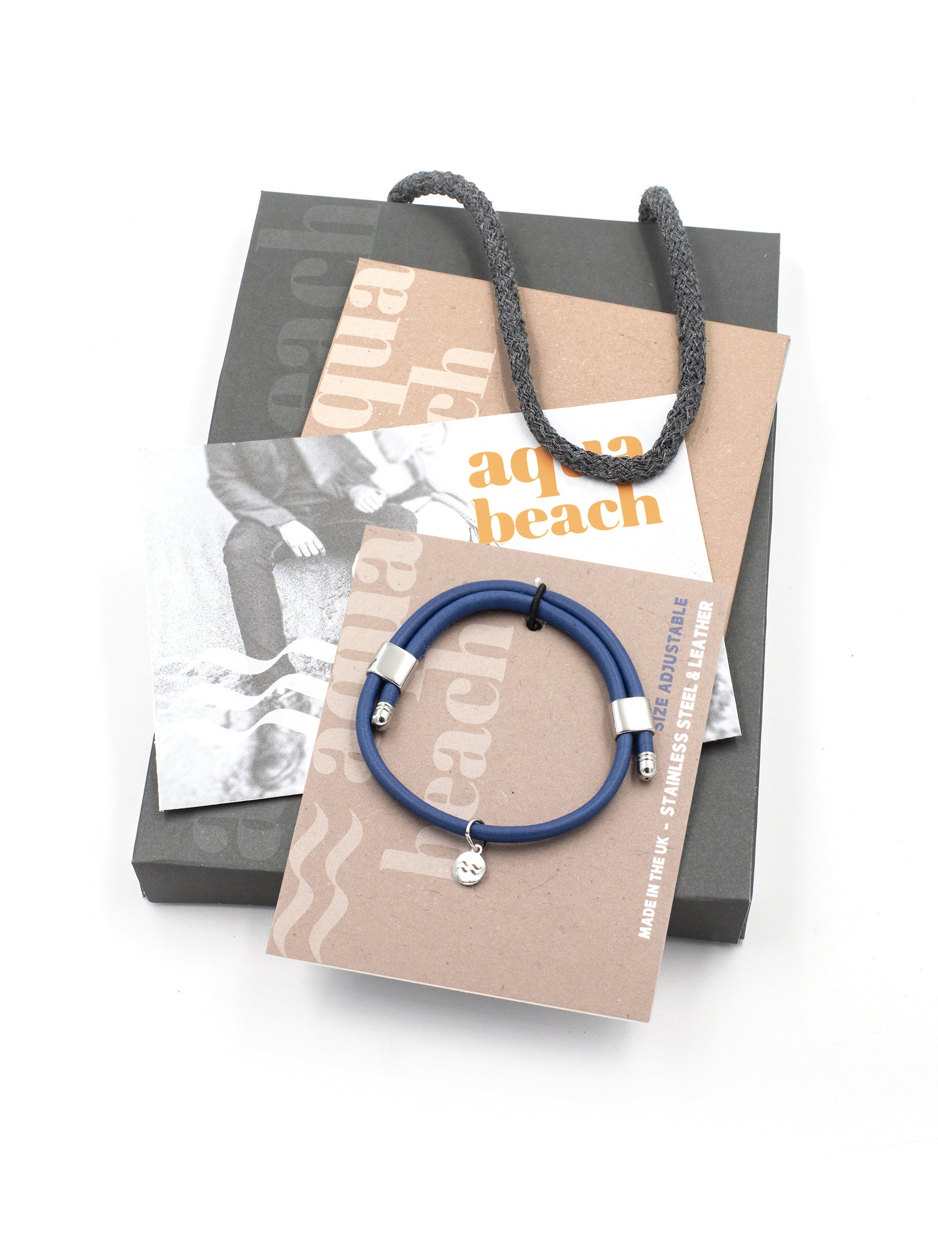 Premium Smooth Leather Bracelet - Cobalt Blue - Size Adjustable