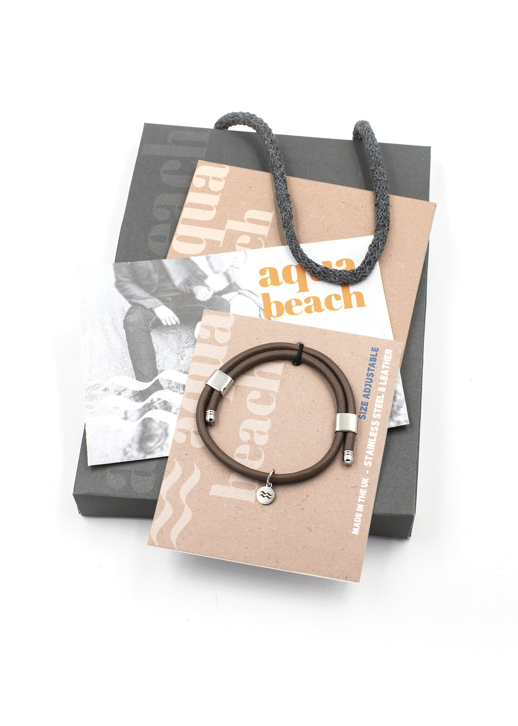 Premium Smooth Leather Bracelet - Mocha - Size Adjustable