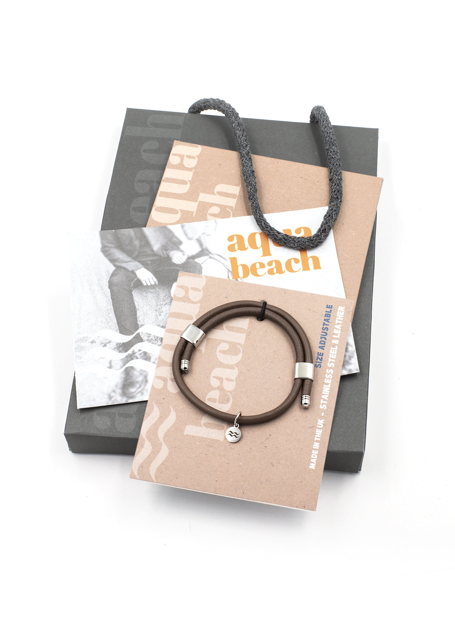 Premium Smooth Leather Bracelet - Mocha - Size Adjustable