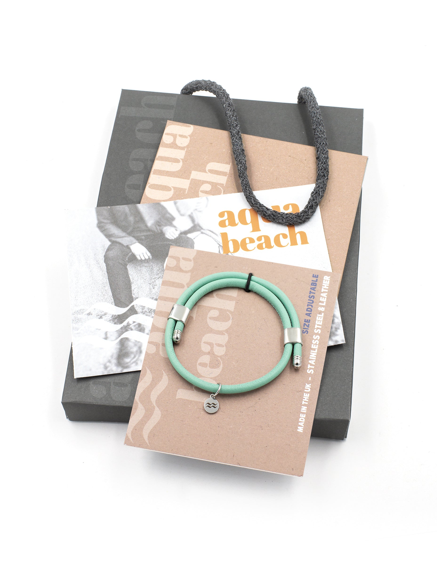 Premium Smooth Leather Bracelet - Pistachio - Size Adjustable