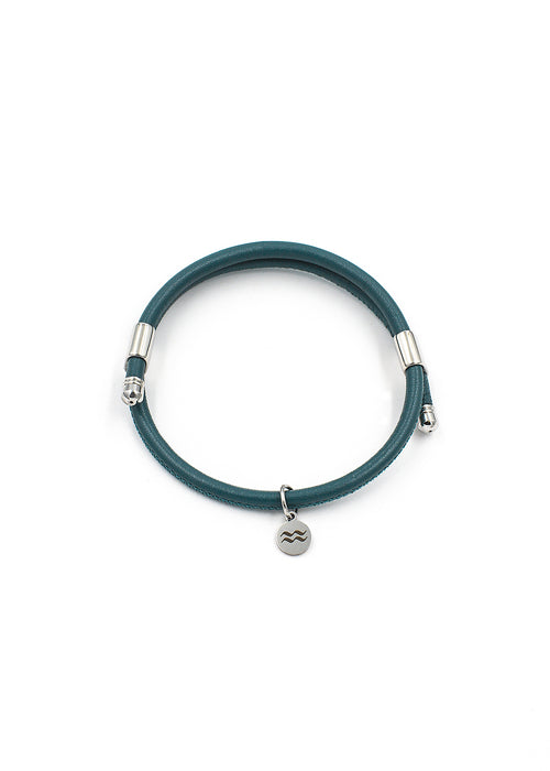 Leather Bracelet – Teal – Product photo – The Sea Shed