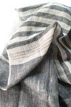 Hand-Loomed Linen Scarf – Blue – Product photo – The Sea Shed