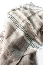 Hand-Loomed Linen Scarf – Sand – Product photo – The Sea Shed
