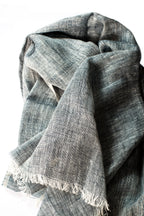 Hand-Loomed Linen Scarf – Blue – Detail view – The Sea Shed