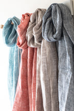 Hand-Loomed Linen Scarf – Sand – Gift packaging – The Sea Shed