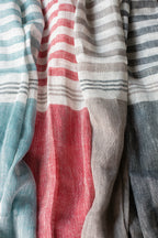 Hand-Loomed Linen Scarf – Sand – Gift packaging – The Sea Shed