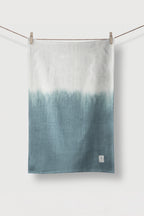 Tea Towel Hand Loomed Linen Sea Blue – Detail view – The Sea Shed