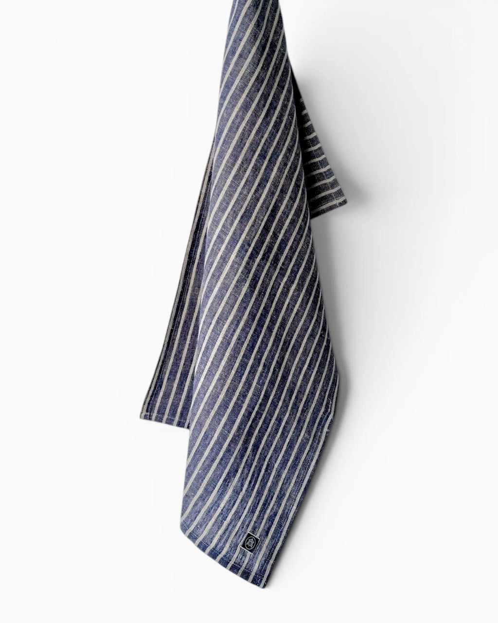 Navy Breton Stripe Linen Tea Towel