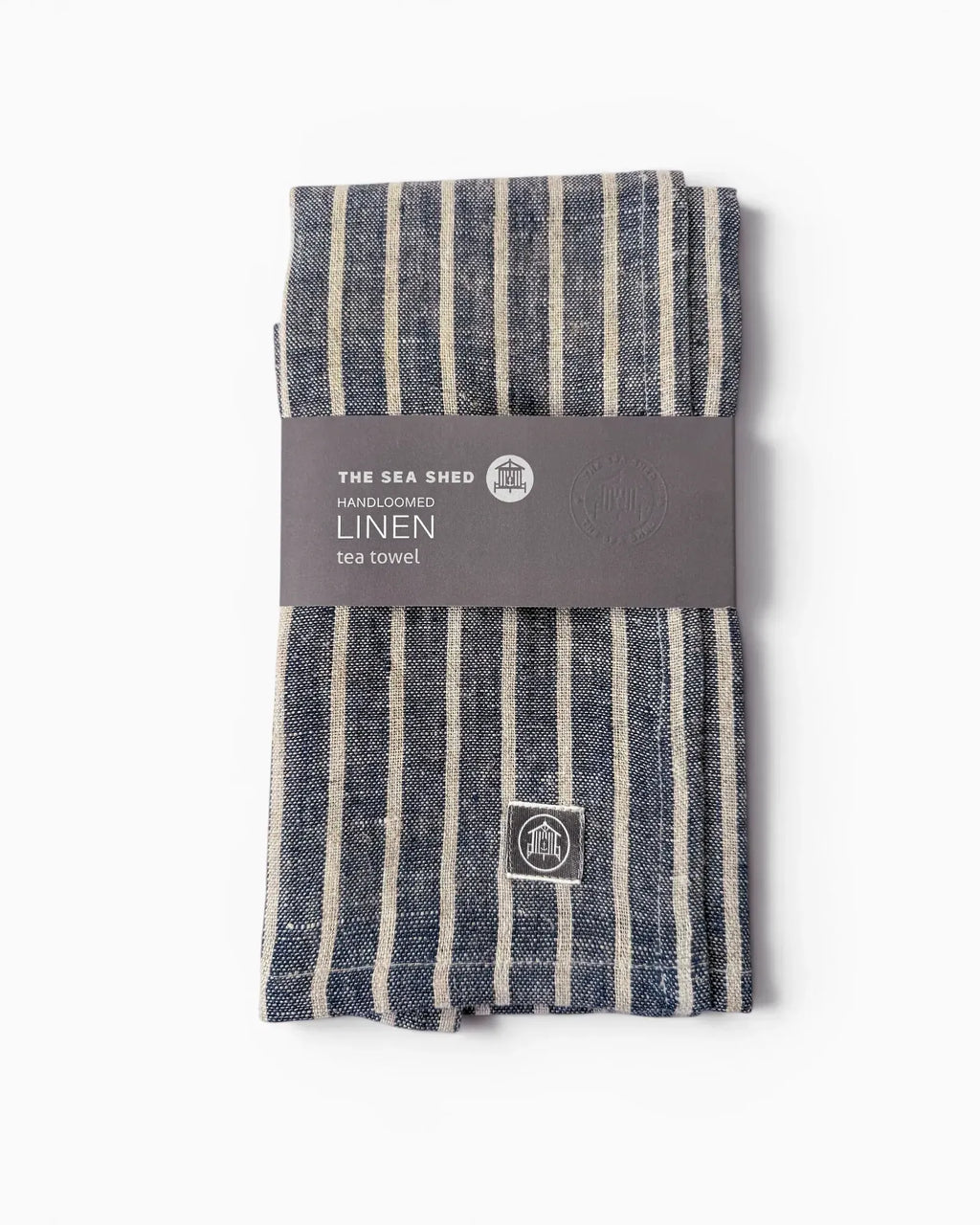 Navy Breton Stripe Linen Tea Towel