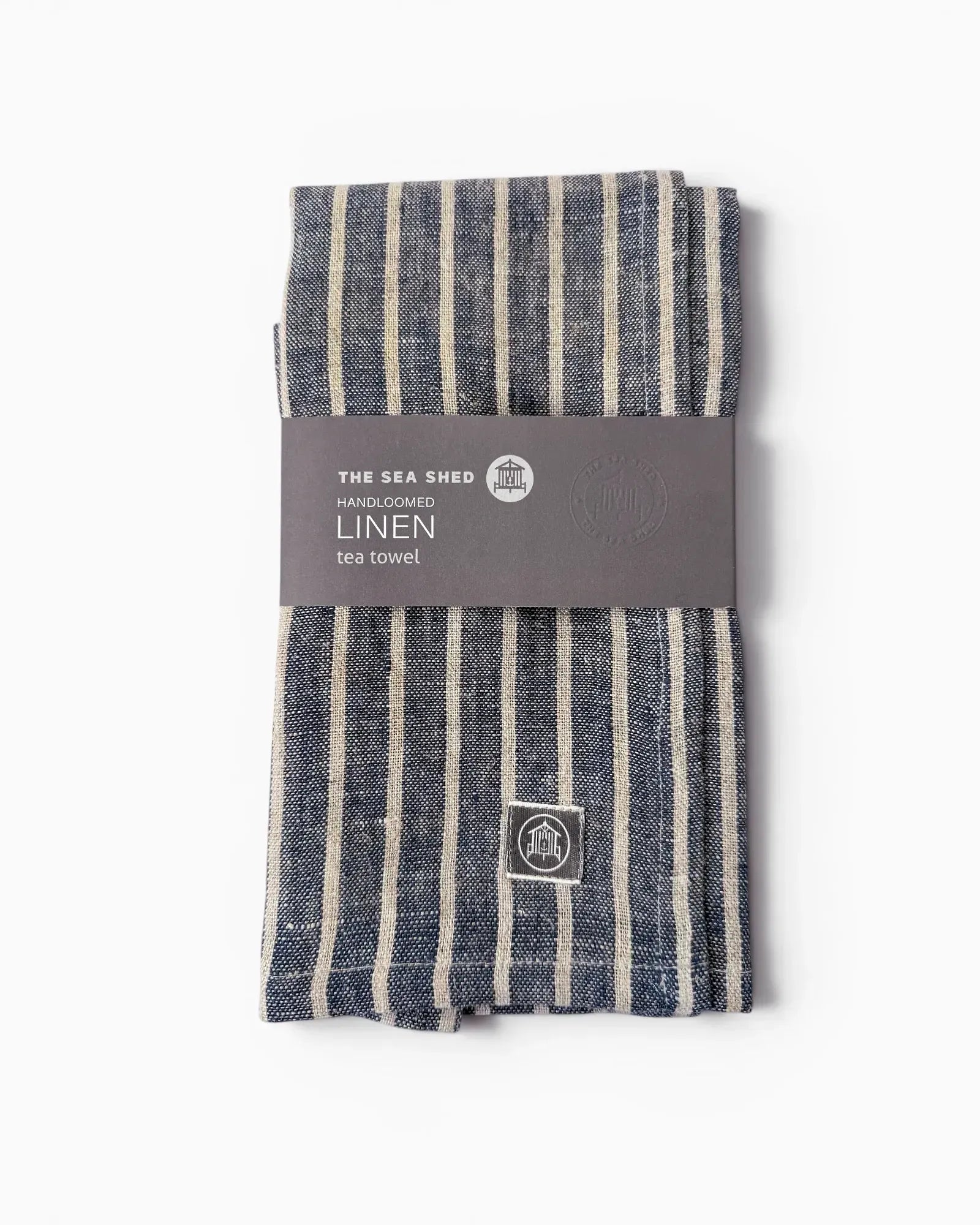 Navy Breton Stripe Linen Tea Towel