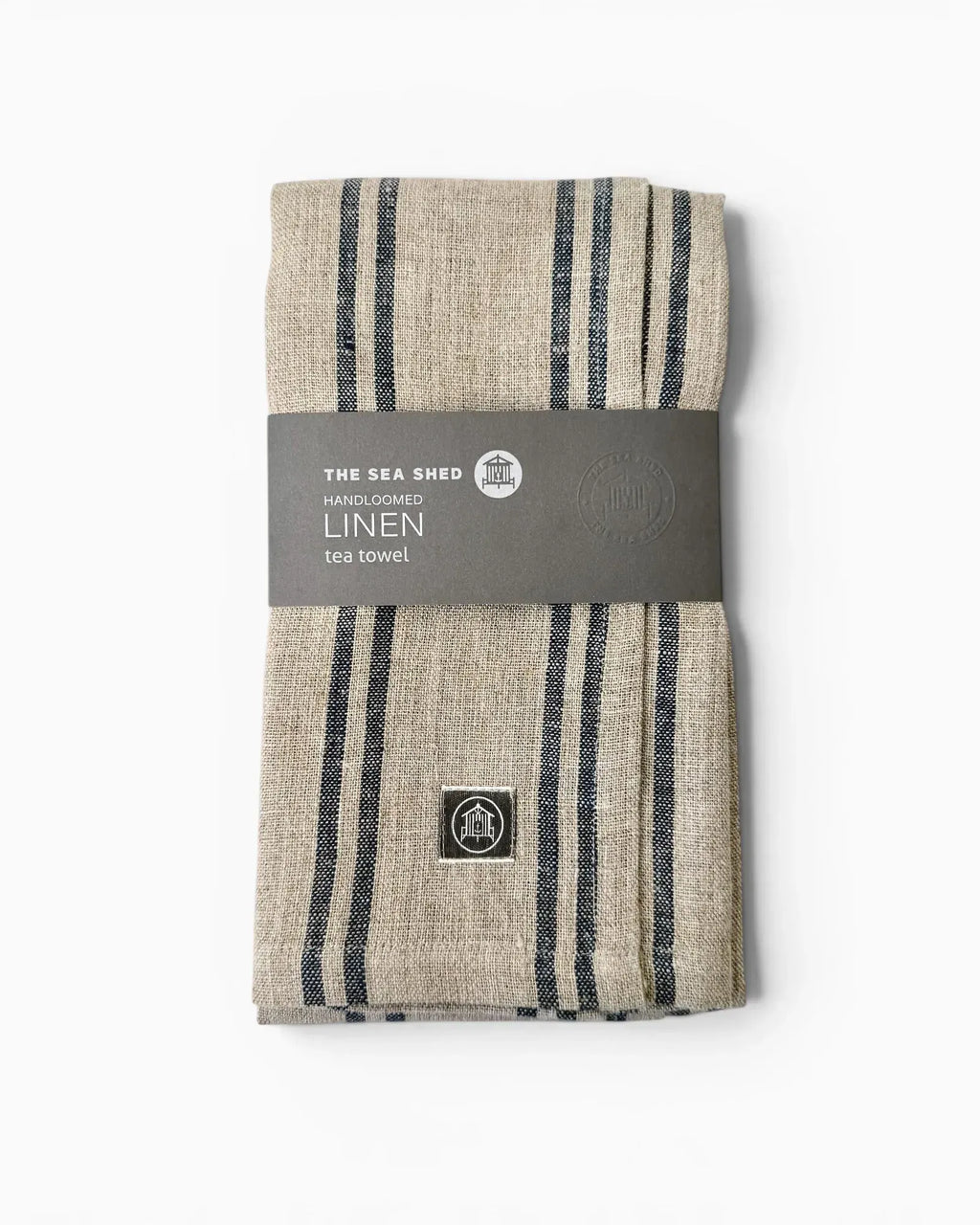 Navy Classic Stripe Linen Tea Towel