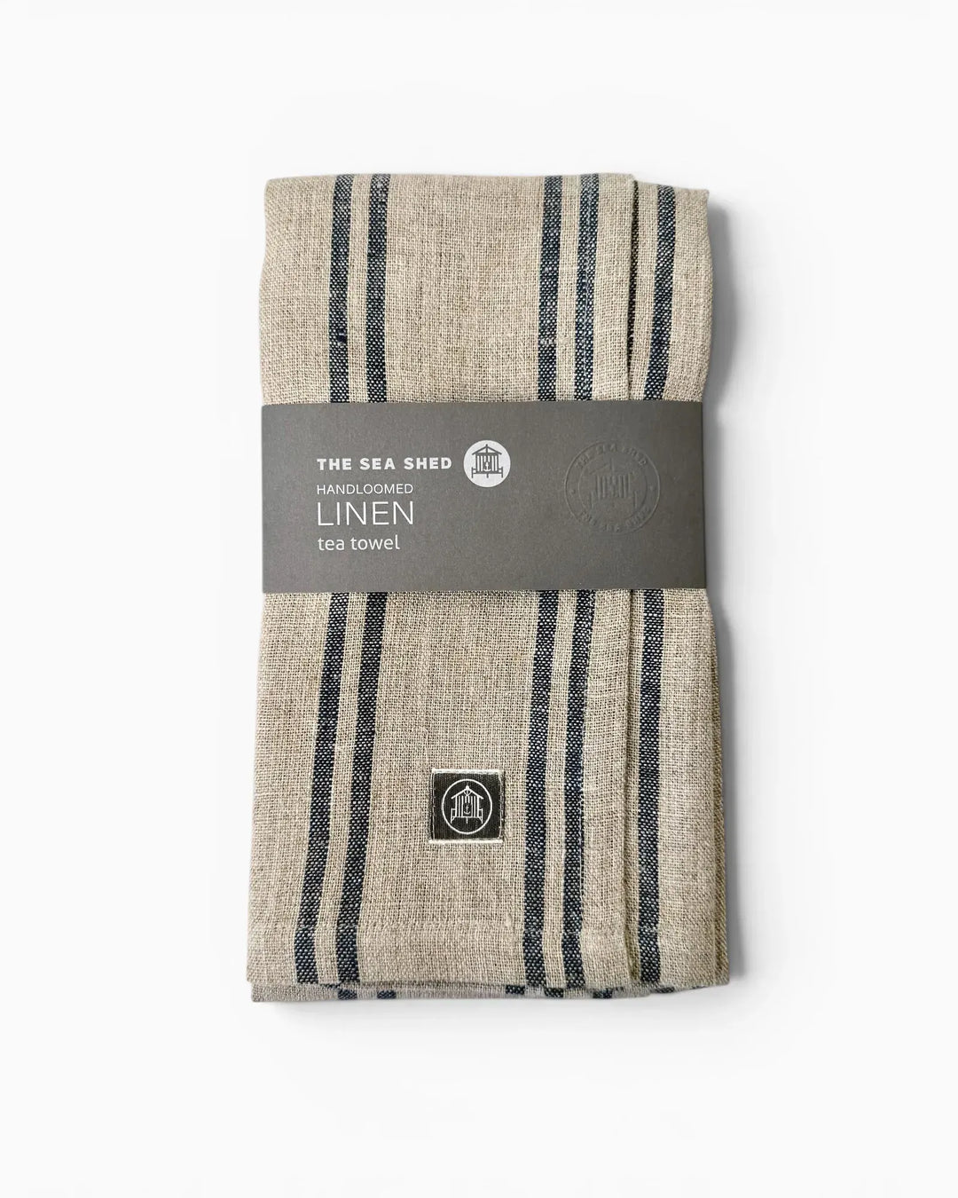 Navy Classic Stripe Linen Tea Towel