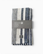 Navy Heritage Stripe Linen Tea Towel