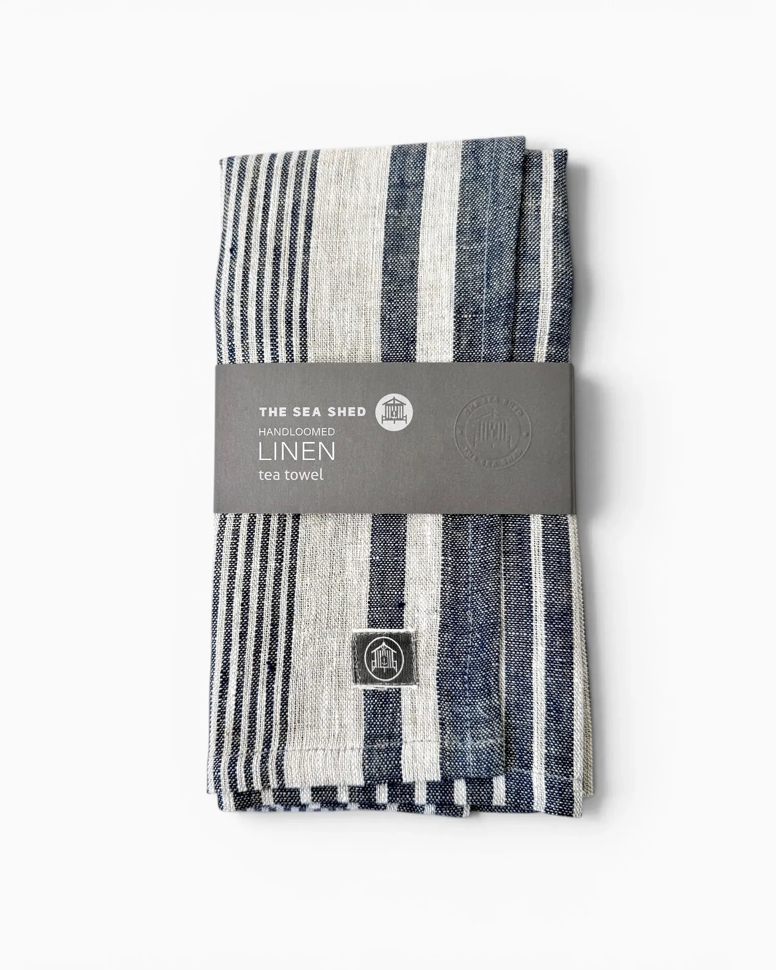 Navy Heritage Linen Tea Towel
