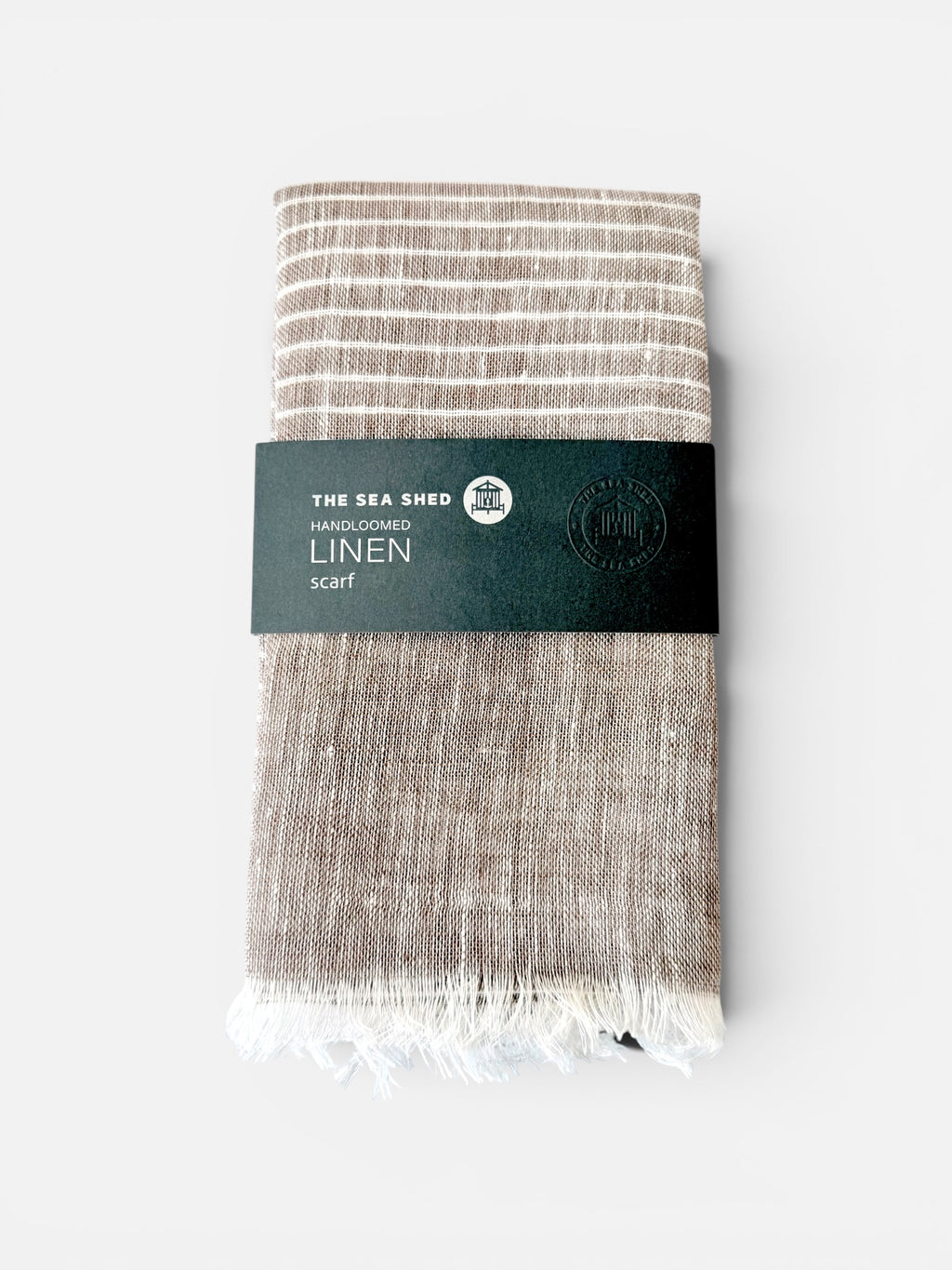Pinstripe Sand Linen Scarf