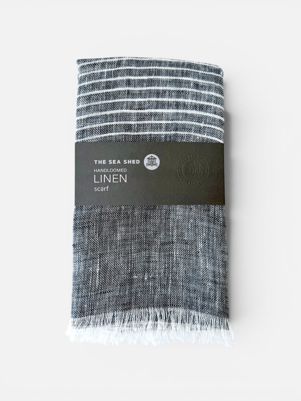 Pinstripe Denim Blue Linen Scarf