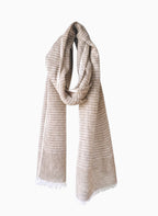 Pinstripe Sand Linen Scarf