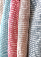 Pinstripe Sand Linen Scarf