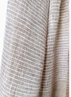 Pinstripe Sand Linen Scarf