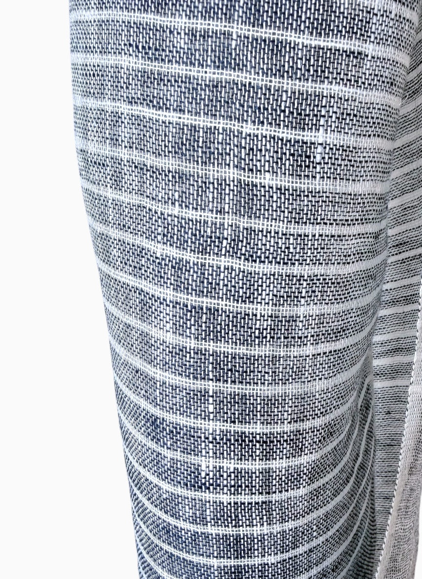 Pinstripe Denim Blue Linen Scarf