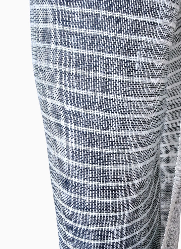Pinstripe Denim Blue Linen Scarf