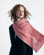 Pinstripe Coral Linen Scarf