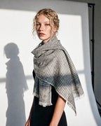 Pinstripe Denim Blue Linen Scarf