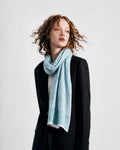 Pinstripe Sea Blue Linen Scarf