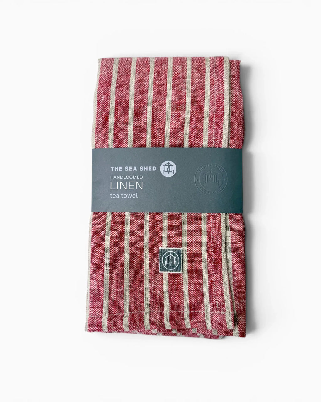 Red Breton Stripe Linen Tea Towel