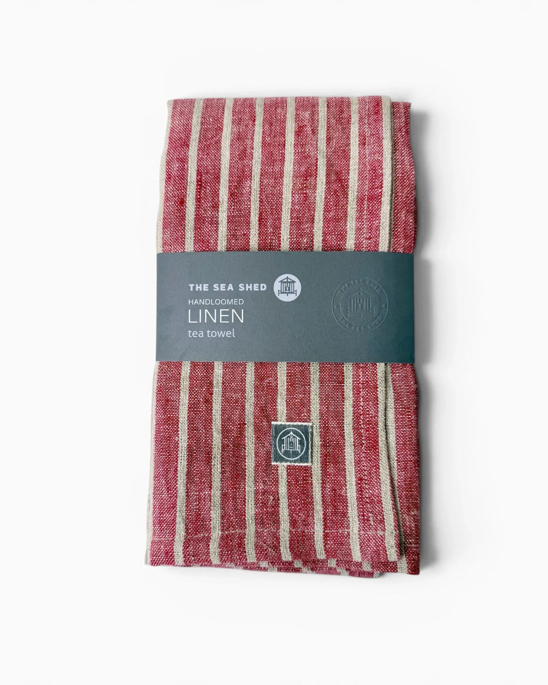 Red Breton Stripe Linen Tea Towel