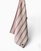 Red Classic Stripe Linen Tea Towel