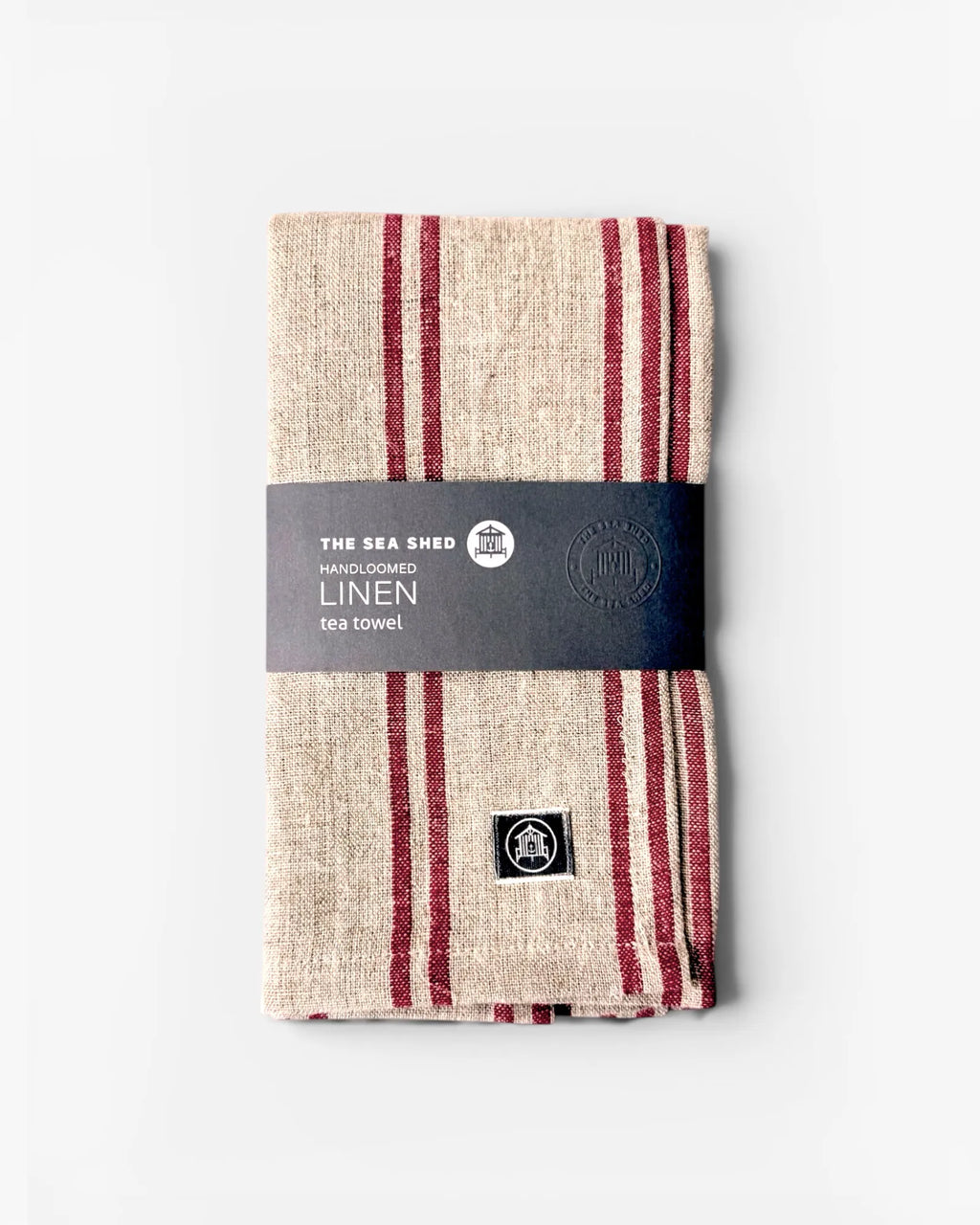 Red Classic Stripe Linen Tea Towel