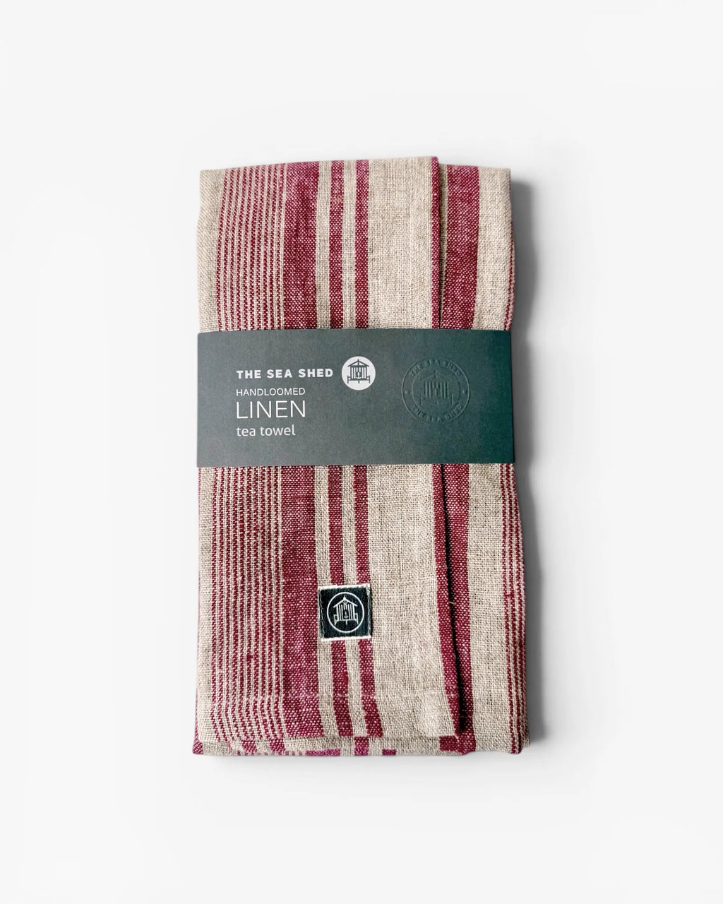 Red Heritage Stripe Linen Tea Towel