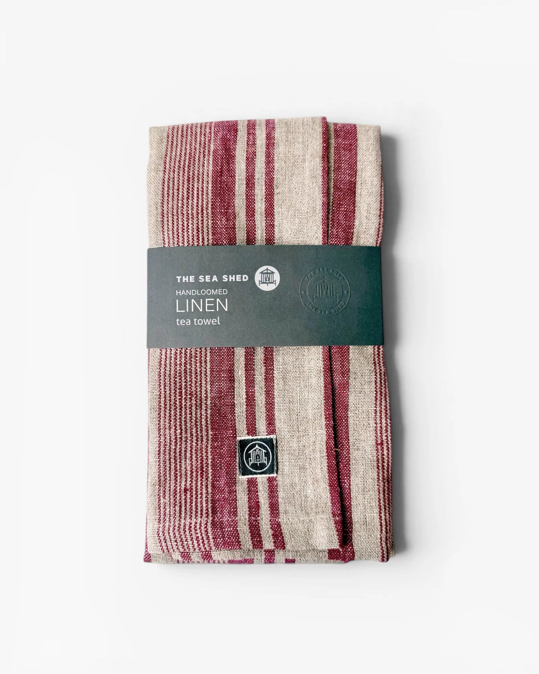 Red Heritage Stripe Linen Tea Towel