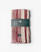 Red Heritage Stripe Linen Tea Towel
