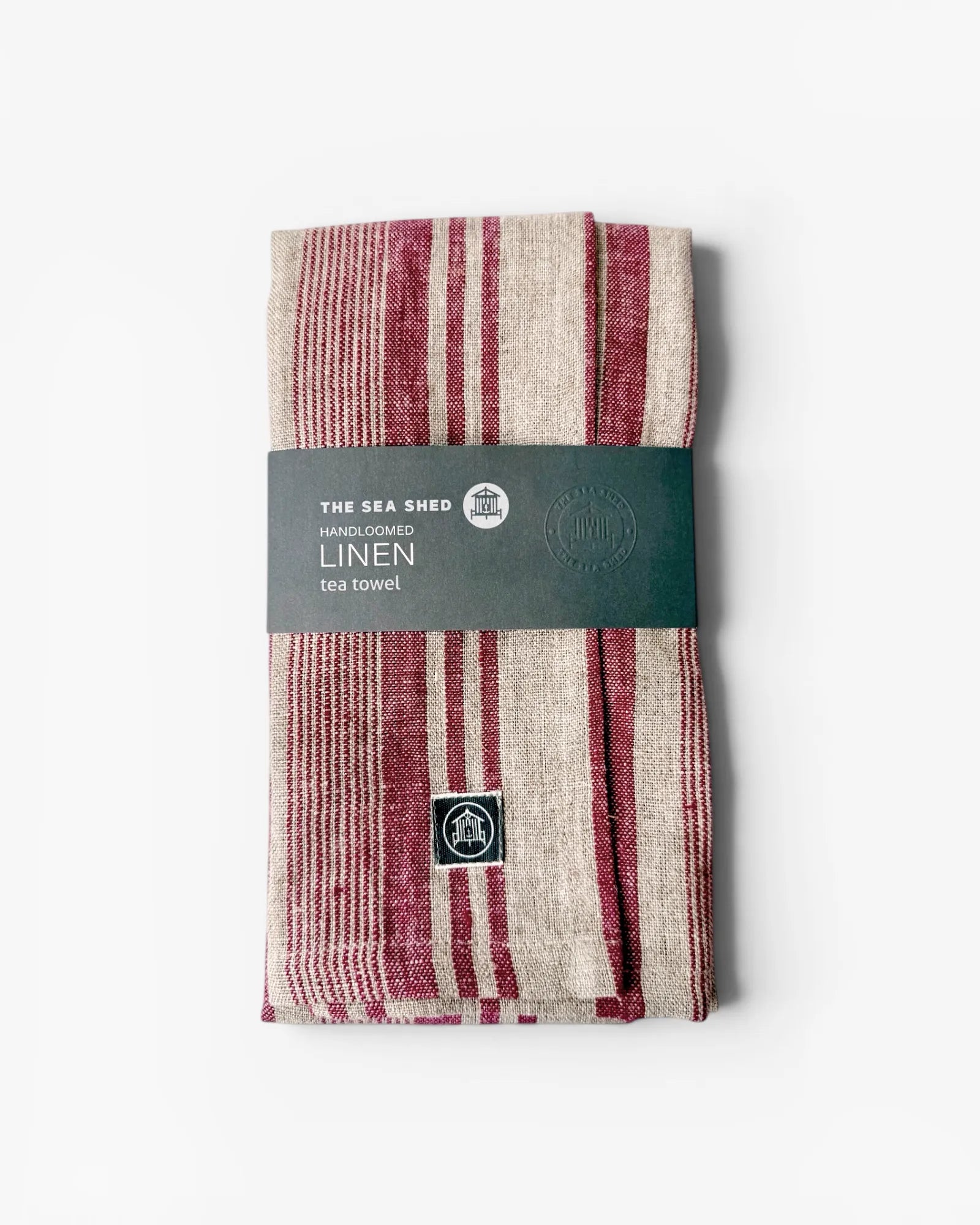 Red Heritage Stripe Linen Tea Towel