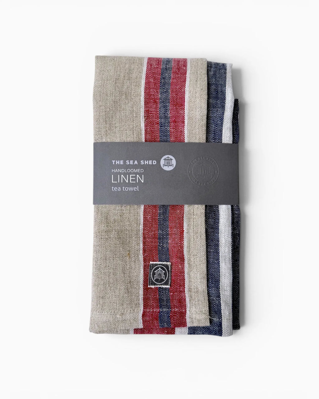 Red Bold Stripe Linen Tea Towel