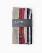 Red Bold Stripe Linen Tea Towel