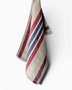 Red Bold Stripe Linen Tea Towel