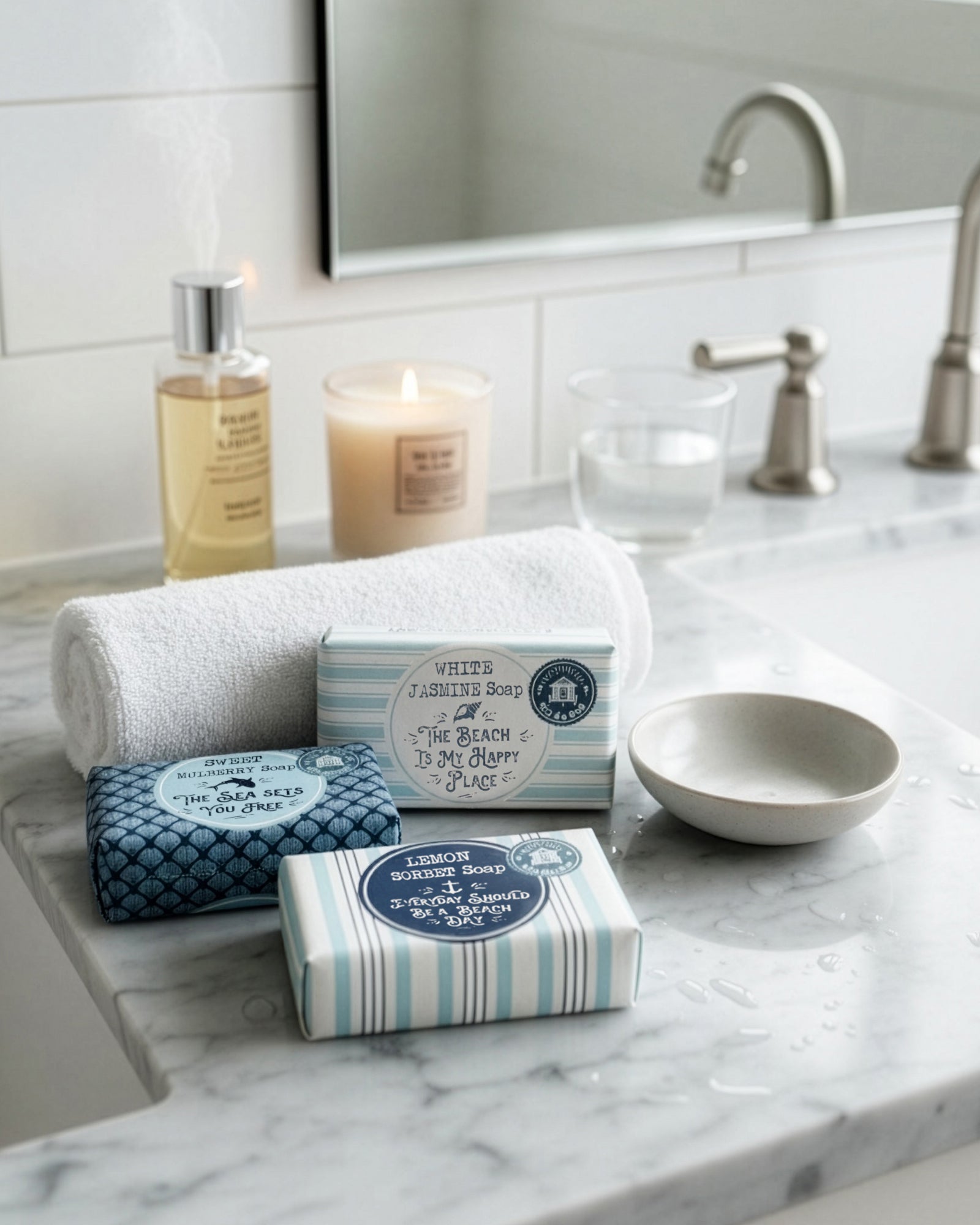 Soap 190g White Jasmine The beach is my happy place Natural Soap Ba...