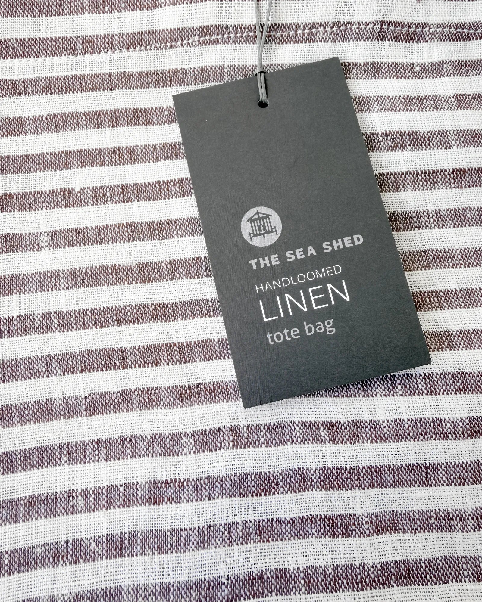 Linen Sand Tote Bag Stripes
