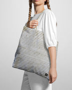 Linen Sand Tote Bag Stripes
