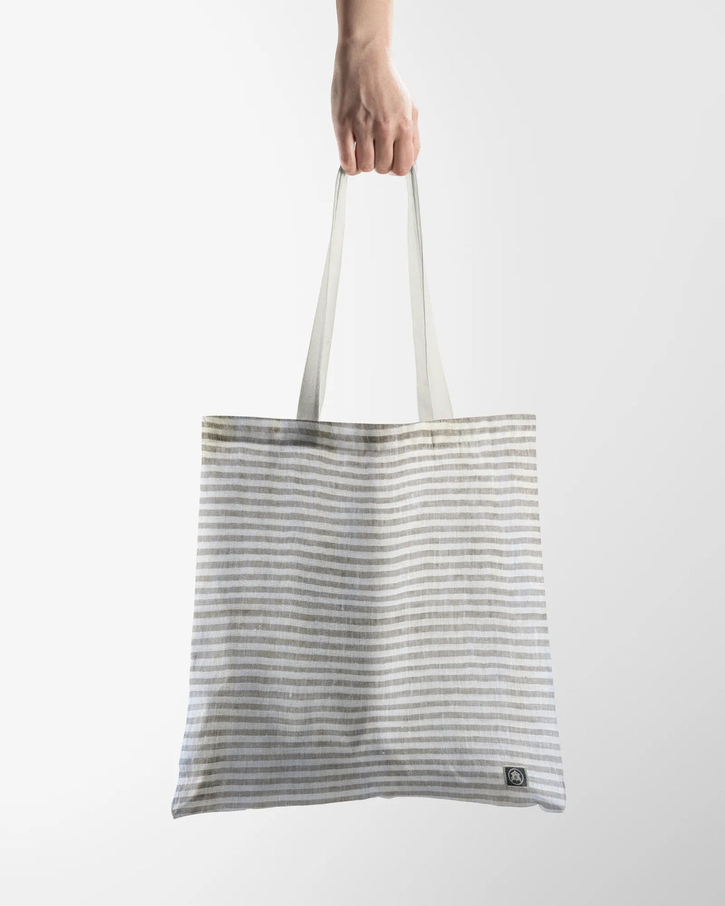 Linen Sand Tote Bag Stripes