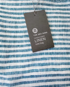 Linen Tote Bag Sea Blue Stripes