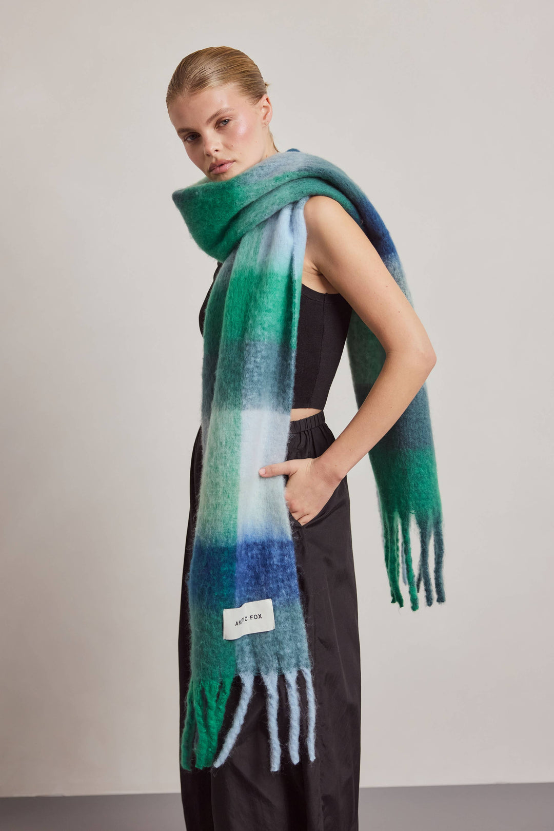 The Reykjavik Scarf - 100% Recycled - Emerald Check - AW26
