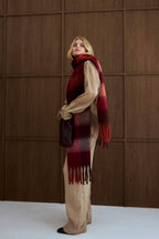 The Reykjavik Scarf - 100% Recycled - Burgundy check - AW26