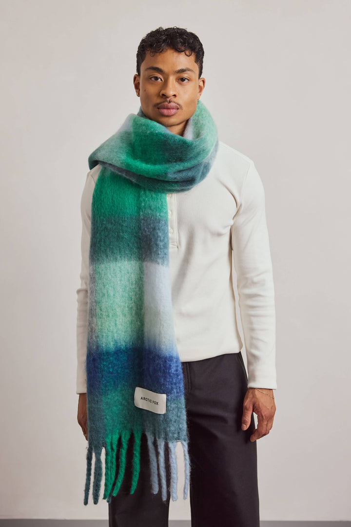 The Reykjavik Scarf - 100% Recycled - Emerald Check - AW26