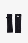 Merino Wool Fingerless Gloves - Black - AW26