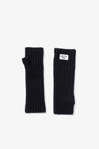 Merino Wool Fingerless Gloves - Black - AW26